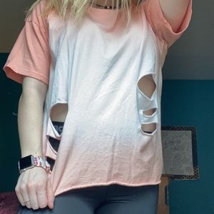 Forever 21 Ombré Holed Shirt